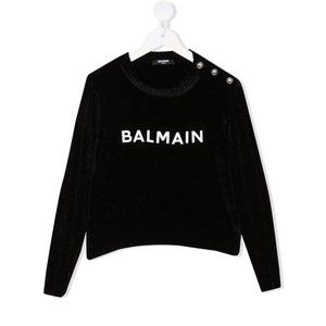 NWT Balmain Kids Logo-print Chenille Jumper - Sz 4A